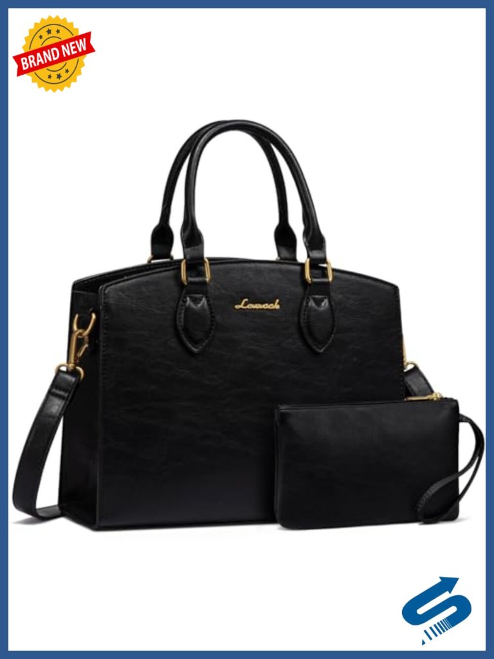 Vintage PU Leather Tote Shoulder Bag, Satchel Handbag for Women
